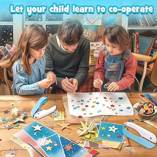 UCEC Star Hole Punch Small Hole Puncher, 1/4in Single Hole Punch, Handheld Hole Paper Punch Puncher for Craft Paper Tags Clothing Ticket DIY Scrapbook Tool