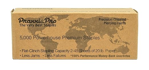 Powerhouse Premium 26/6 Standard Staples - Full-Strip Chisel Pointed Bulk Staples, Compatible with Standard Staplers, Ideal for Office & Heavy Duty Use (25,000)