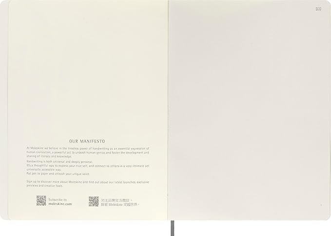 Moleskine Smart Notebook, Extra Large, Plain, Black, Soft Cover (7.5 x 10)