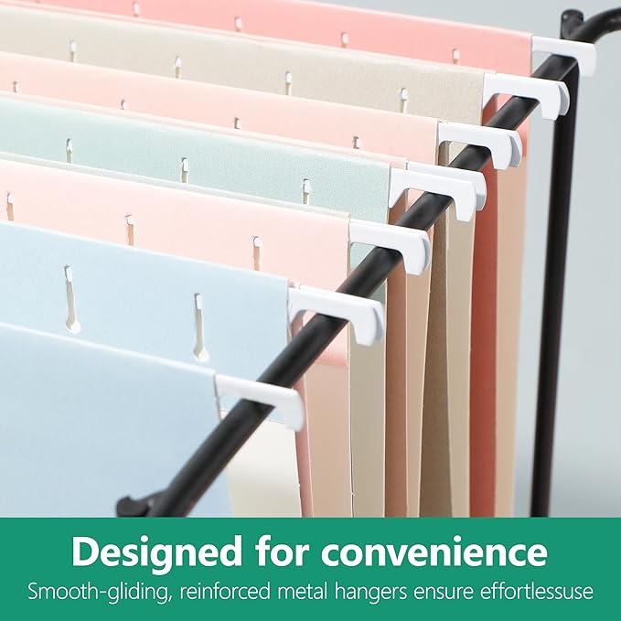 Letter Size Hanging File Folders,6 Reinforced Hanging Files in Assorted Colors,Designed for Home and Office Color Coded File Organization,6 per Box (5655U)