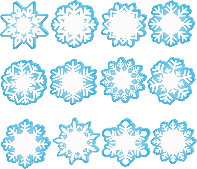 Christmas Snowflake Sticky Notes, 240 Pages Snowflake Self Adhesive Memo Pad Christmas Snowflake Sticky Note Self Stick Notes Memo Pads for Home, School, Office -12 Designs