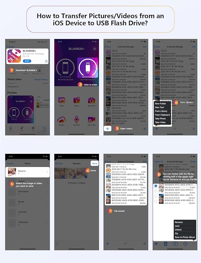 MFi Certified 512GB Flash Drive Thumb Drives USB Memory Stick High Speed Jump Drive, Portable Photo Stick External Storage iPhone Flash Drive for iPhone/iPad/Android/PC