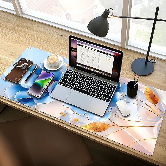 Large Gaming Mouse Pad (31.5"x11.8") - XXL PU Leather Waterproof Desk Mat with Non-Slip Rubber Base for Keyboard, PC & Office