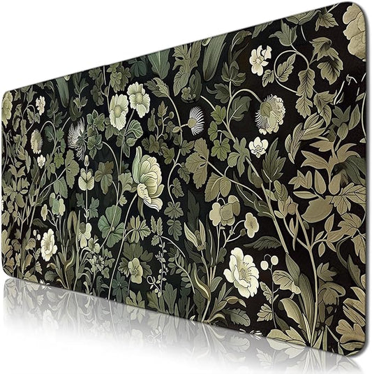 Gaming Mouse Pad, GreenPlant Mousepad with Non-Slip Base Stitched Edges, Gifts for Men Women GreenPlant Lovers, Large Desk Mat for Computer Keyboard and Mouse 11.8”x 31.4” XL