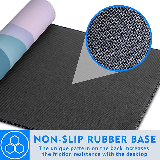 Large Extended Mouse Pad Art Colorful Mountains Desk Mat,Large Gaming Mouse Pad,Big Desk Pad with Thick Stitched Edges Suit for Home Office or Gaming 35.4x15.7 Inch