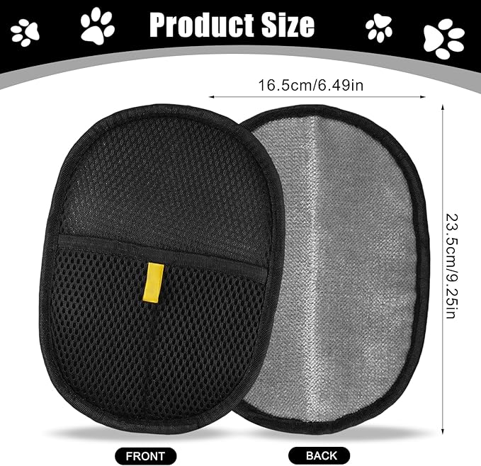 Vindobil Pet Hair Removal Gloves for Cats and Dogs, Reusable Electrostatic Grooming Glove for Pet Hair Remover on Furniture, Carpet Clothing 2 Pcs