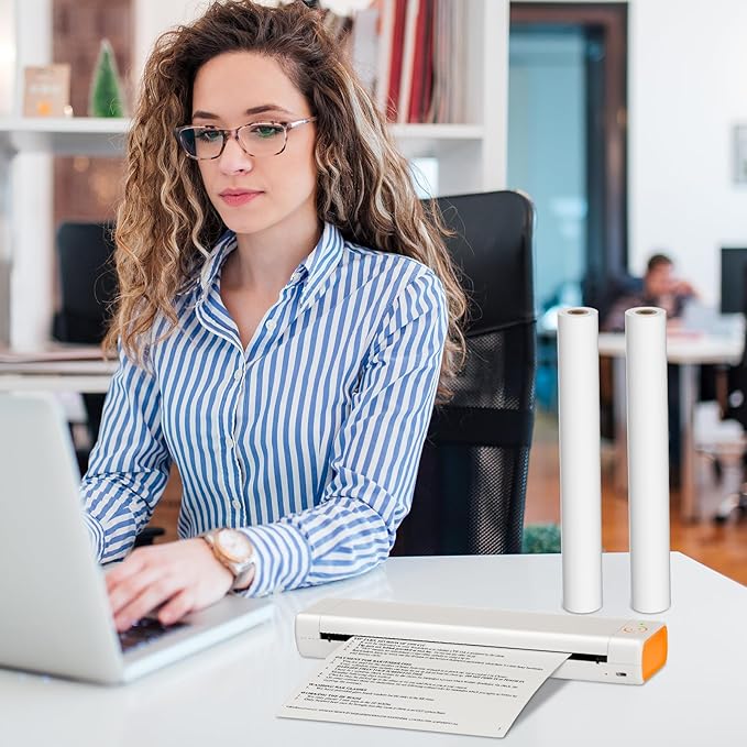 2 Rolls Thermal Printer Paper 8.5" x 11" US Letter Size - High-Efficiency Durable Printing for Picture or Home Work, Printing Contract, Compatible with Most Thermal Printers (50 Sheets / 2 Rolls)