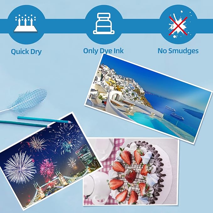 Uinkit 210 Sheets Single Side Thin Paper Glossy Photo Print Inkjet 8.5x11 Letter Size 30lb DIY Chip Bag Party Favors Brochure Flyer Picture Photos Printer 115gsm