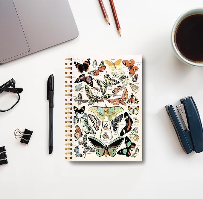 Boho Moth Notebook Journal - Moon Journal, Witch Journal, Witchy Notebook, Witchy Gifts for Women, Writing Notebooks, Witch Spiral Journal Notebook 5.5×8.3, 164 Pages