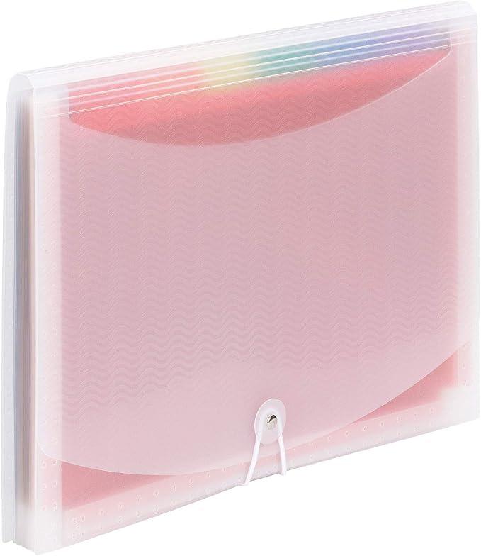 Smead Desktop Poly Expanding File Folder Organizer, Accordion File, Paper Document Storage, 12 Pockets, Flap and Cord Closure, Letter Size (70723) (Pack of 12)