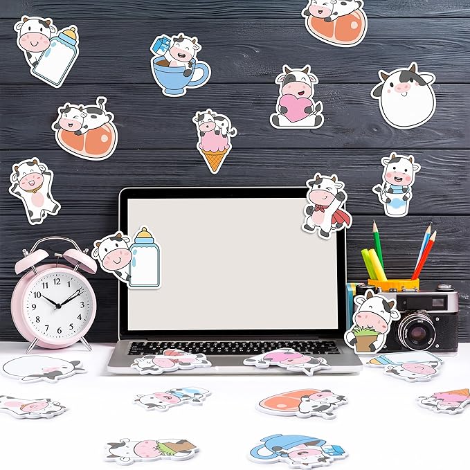 CJiangpo 30Pcs Cow Sticky Notes Cute Cow Sticky Note Pads, 600 Sheets Self Stick Notepad Memo Pads Funny Page Marker Classroom Rewards Back to School Animal Themed Party Favors Filler Gift