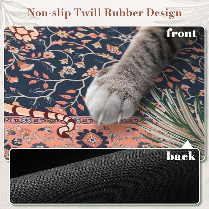 HAOCOO Large Gaming Desk Mat, Non-Slip Desktop Pad, Keyboard Pad with Stitched Edges, 35.4" x 15.7" Mouse Mat, Water Resistant Mousepad for for Laptop & PC(Pink)