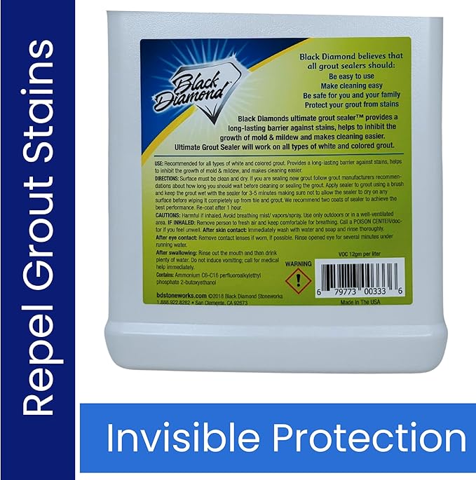 ULTIMATE GROUT SEALER – Professional Strength Tile, Stone & Grout Protection for Showers, Floors & Backsplashes | Easy-Clean, Stain & Moisture Repellent – Low Odor Contractor Grade (Gallon)