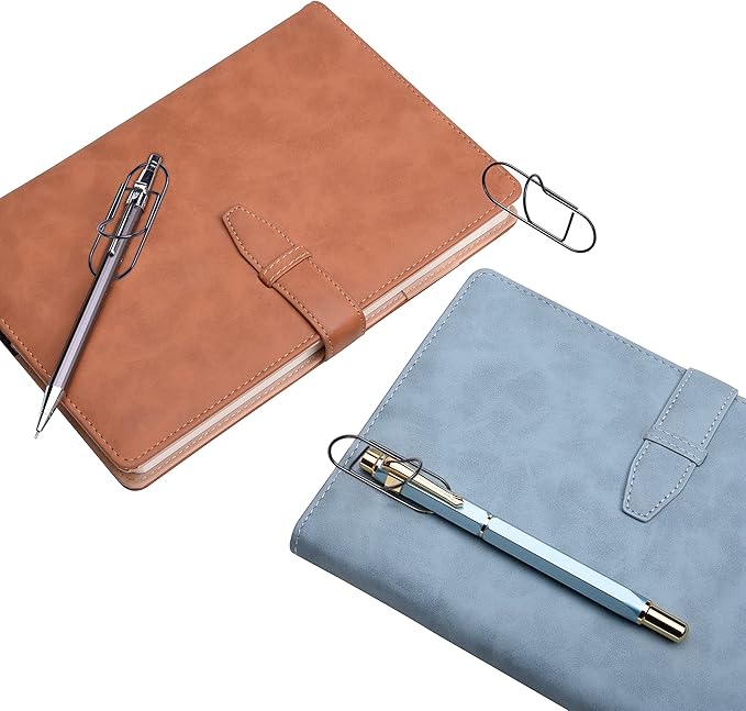 Wisdompro Pen Clip, 12 Pack Stainless Steel Pencil Clip Holder for Notebook, Books, Journal, Clipboard, Paper, etc. - Fits Almost Any Pen Size (Black)