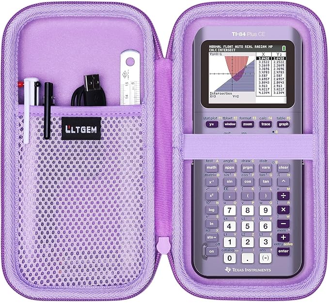 Hard Case Compatible with Texas Instruments TI-84 Plus CE/TI-84 Plus/TI-Nspire CX II CAS/TI-Nspire CX II/TI-83 Plus/TI-85 /TI-86 /TI30xs /TI36X Pro/TI 34 Color Graphing Calculator (Purple)