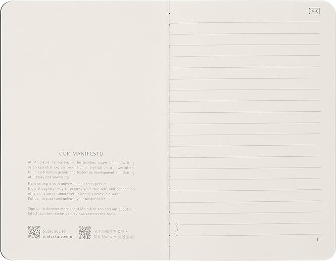 Moleskine Smart Cahier Journal, Soft Cover, Pocket (3.5" x 5.5") Ruled/Lined, Black, 56 Pages - Compatible w/ Moleskine Smart Pen