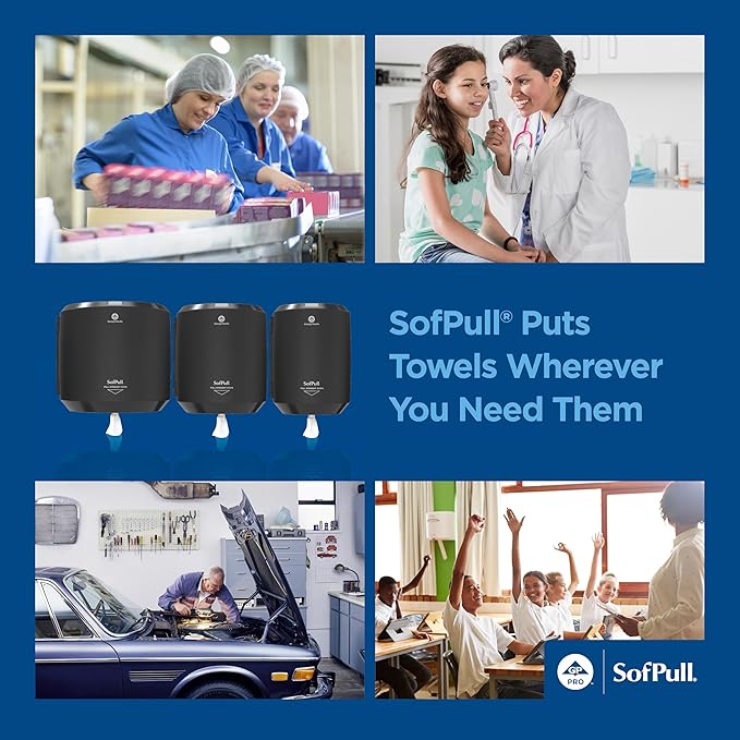 SOFPULL CENTERPULL HIGH-CAPACITY PAPER TOWELS BY GP PRO (GEORGIA-PACIFIC), 28143, WHITE, 4 ROLLS PER CASE, 567 TOWELS PER ROLL