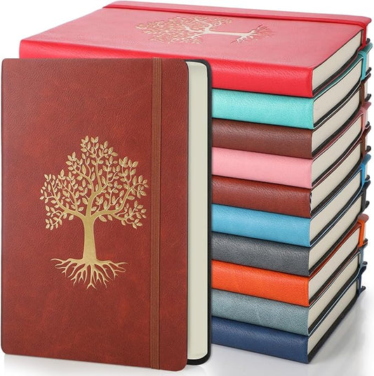 10 Pack Lined Journal Notebook A5 Leather Hardcover Journals for Writing 200 Pages 10 Colors Notepad for Travel Work School Office Business Note Taking Diary 5.7" x 8.3" (Classic Color)