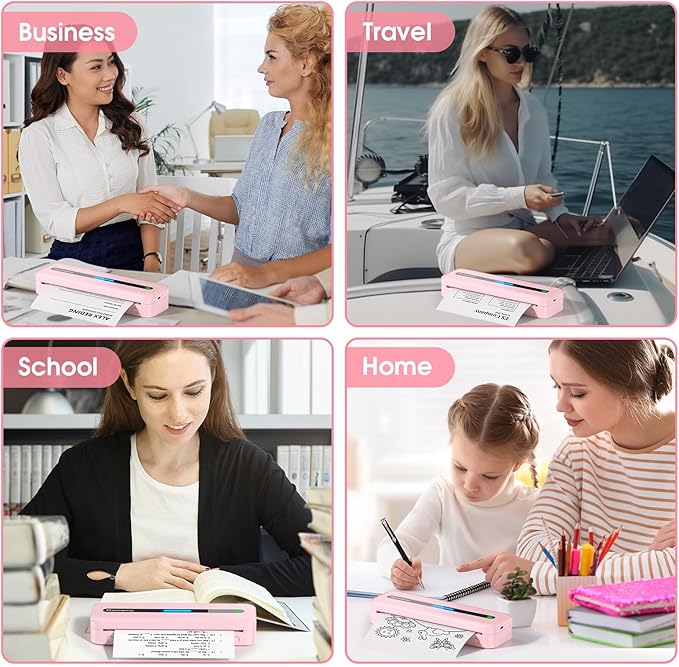 Phomemo M832 Portable Printers Wireless for Travel, Bluetooth Inkless Thermal Printer, Support 8.5"x11"/A4/4.33"/3.15"/2.08" Thermal Paper, Compatible with iPhone Laptop for Office School Home Use