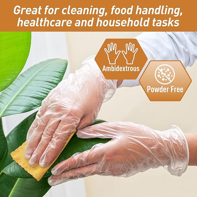 MedPride General Purpose Powder-Free Vinyl Gloves, Small, 100 Count (Pack of 1)