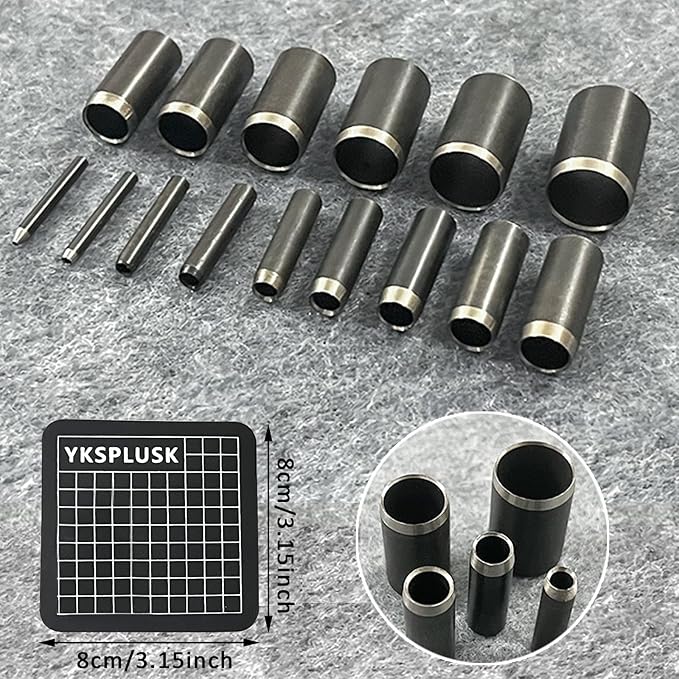 Leather Circle Cutter Tool Set, 31 Pieces Circle Punch Tools 1-25mm 30 35 40 45 50 55mm, High Carbon Steel Round Leather Cutting Dies - Hole Punch Tool Kit for DIY Crafts