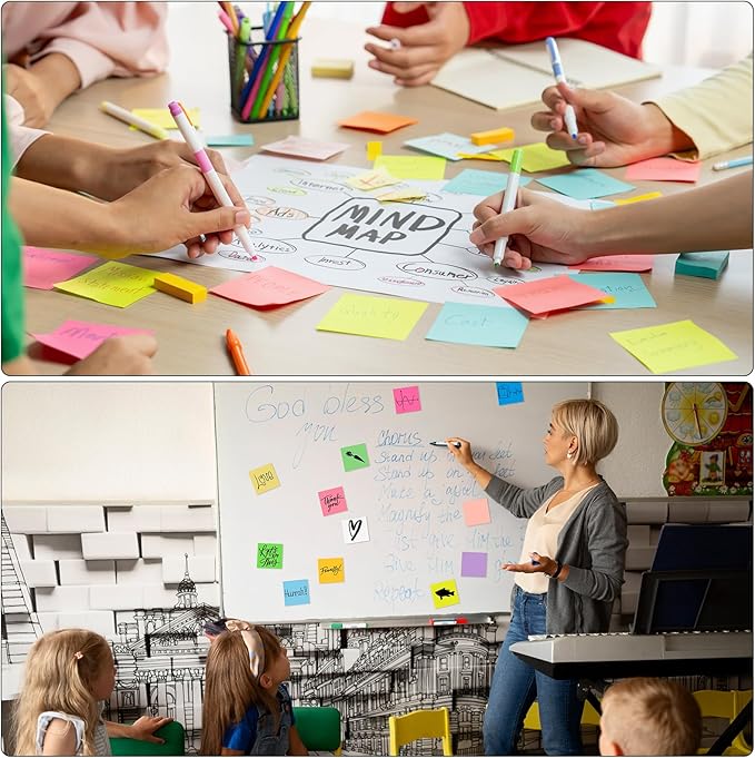 36 PCS Sticky Notes Bulk 3x3 Inch Colorful Sticky Notes 75 Sheets/Pad 12 Colors, Adhesive Sticking Self-Stick Multicolor Memo Note Pads for Teacher Student School Office Meeting Blank Desk Pads