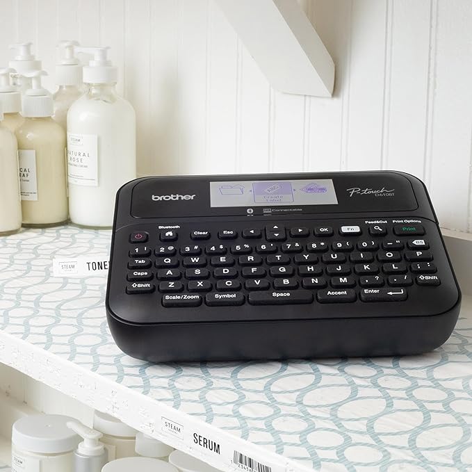 Brother P-Touch PT- D610BTVP Business Professional Connected Label Maker | Connect and Create via Bluetooth® on TZe Label Tapes up to ~1 inch,White