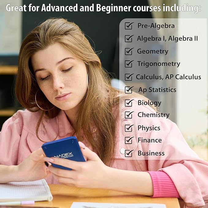 Scientific Calculator with Graphing, Includes Carrying Case, for College and High School Students, Calculus, Algebra, Geometry, Trigonometry, Statistics, Physics, Chemistry, Silver