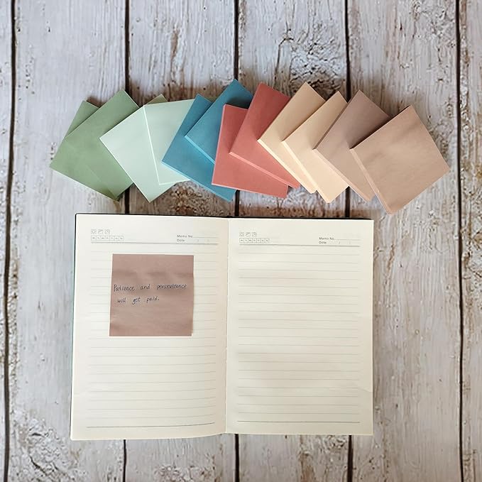 Sticky Notes 3x3 Inches (12 Pads/Total 720 Sheets), Vintage Colors Cute Sticky Notes Bulk, Easy to Post,Super Sticking Power Memo Pads for Home, Office