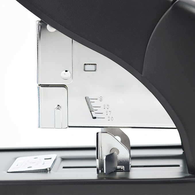 Rapesco 1551 ECO Extra Heavy-Duty Stapler with 1000 Staples Type 923/15mm Heavy-Duty Staples (9/16"), 210 Sheets Capacity, Front Loading, HD-210, Uses Type 923 HD-Staples from 3/8" to 15/16", Black