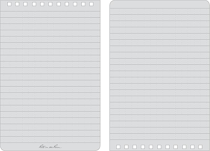 Rite in the Rain Weatherproof Top Spiral Notebook, 4" x 6", Orange Cover, Universal Pattern, 3 Pack (No.OR46-3)