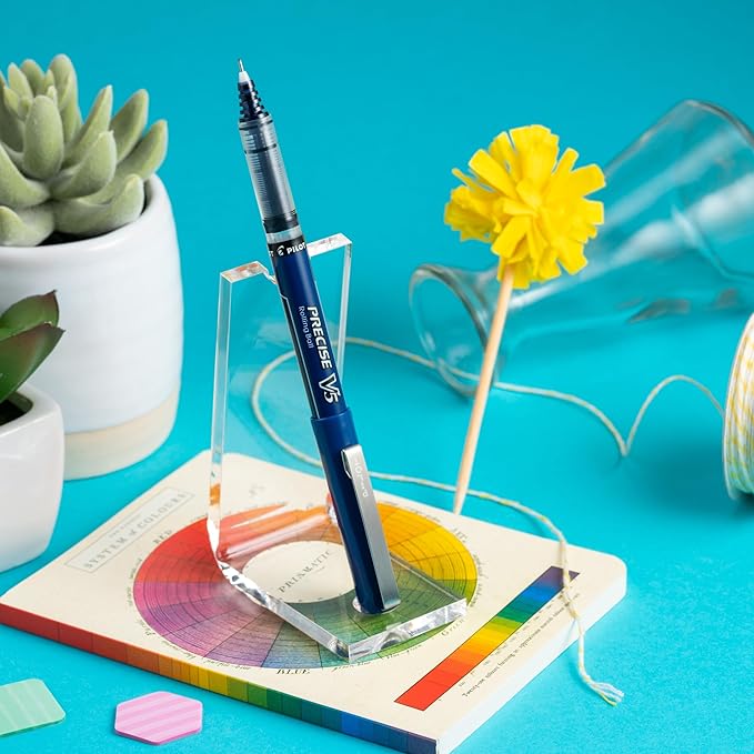 Pilot Precise V5 Rollerball Pens, Extra Fine Point 0.5 mm Navy Pens, Navy, Pack of 12 - Ideal for School, Journaling & Office Writing