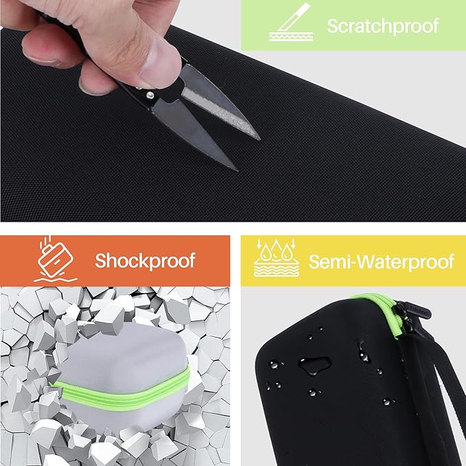 Storage Case Compatible with Brother P-Touch PTH110 / PTH111 Pro / PTE110 Portable Monochrome Label Maker (Black+Mint Green Zipper Case)