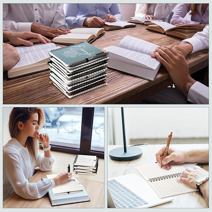 Kosiz 24 Sets Inspirational Christian Gifts Bulk Christian Notebooks Prayer Journals with Pens Spiral Bible Journals Religious Gifts for Church Grandparent Pastors Day Sunday School (Boho Color)