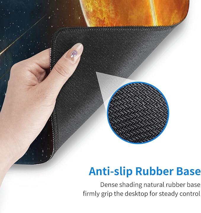Cosmic Planet Comet Large Mouse Pad, Gaming Desk Mat, XL Keyboard Desk Pad Mat for Desktop, 31.5"x11.8" Non-Slip Base Big Mousepad with Stitched Edges