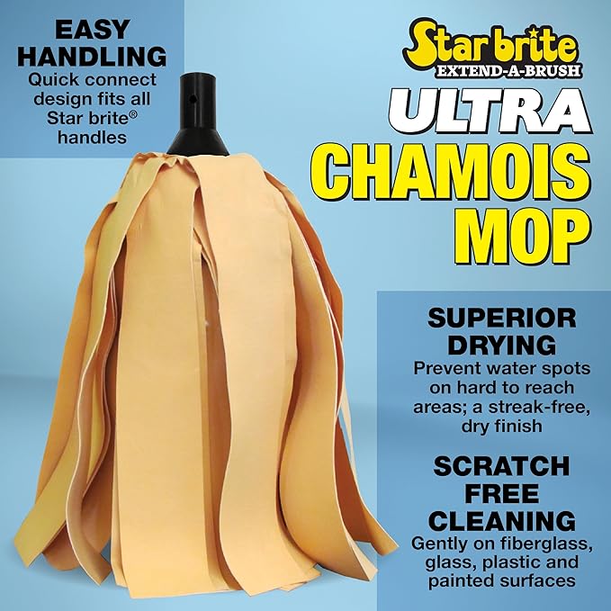 STAR BRITE Ultra Chamois Mop & Storage Bag - Premium Mop Head Attaches to All Extend-A-Brush Handles (040104)