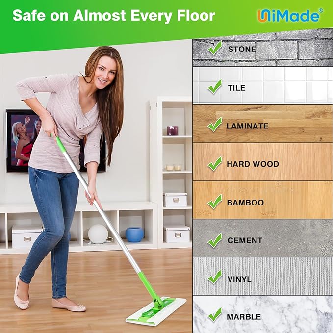UNIMADE Dry Sweeping Cloths, 52 Count Mop Refill Compatible with Swiffer Sweeper - Disposable Duster Refills Mops for Cleaning Hardwood Floor Dust