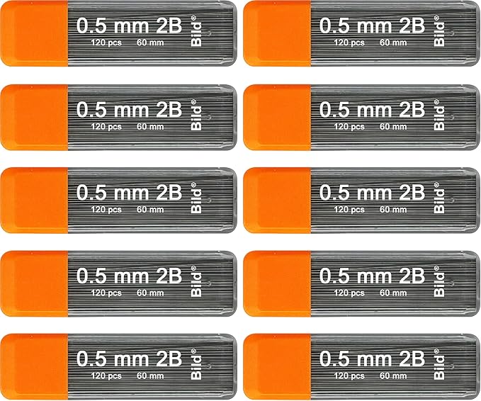 Bild Premium 1200 leads of 0.5mm 2B Mechanical Pencil Lead Refills (2B Mega, 0.5 mm)