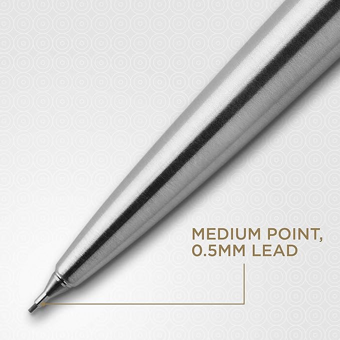 Parker Jotter Mechanical Pencil Stainless Steel with Chrome Trim 0.5mm HB #2 Smooth & Precise Signature Retractable Design Gift Boxed
