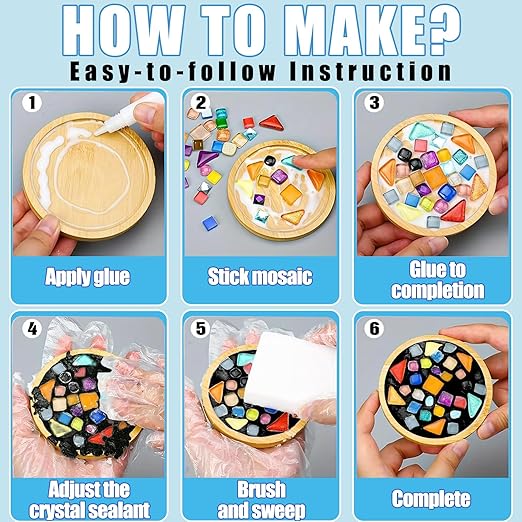 OOTDART Mosaic Crystal Grout, Mosaics Tile Tools, Mosaic Tile Accessories – Essential for Handmade Grouting and Perfect for DIY Craft Projects (Dark Gray, 8.8oz)