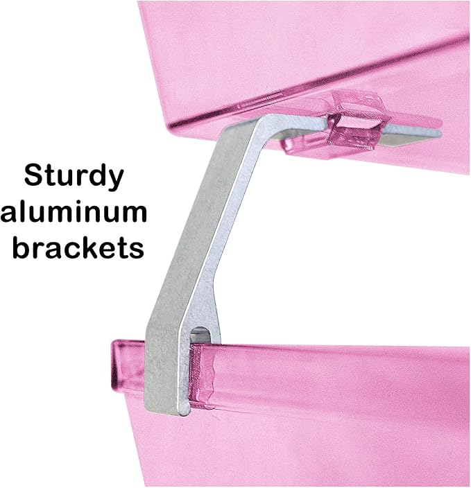 Acrimet Facility 2 Tier Letter Tray, Front Load, Letter Size/A4, Desktop File Organizer, Plastic (Clear Pink Color)