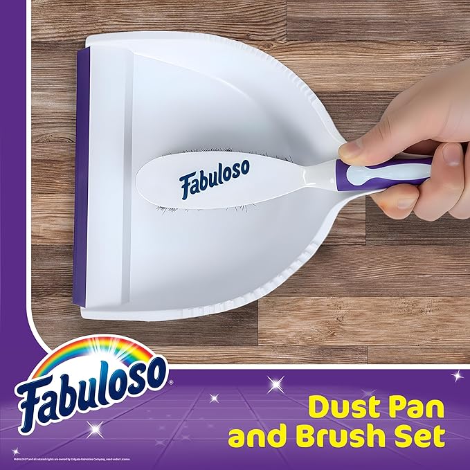 Fabuloso Brush and Dustpan Set – Compact Dust Pan and Brush Set with Snap-Together Storage and Hanging Hole