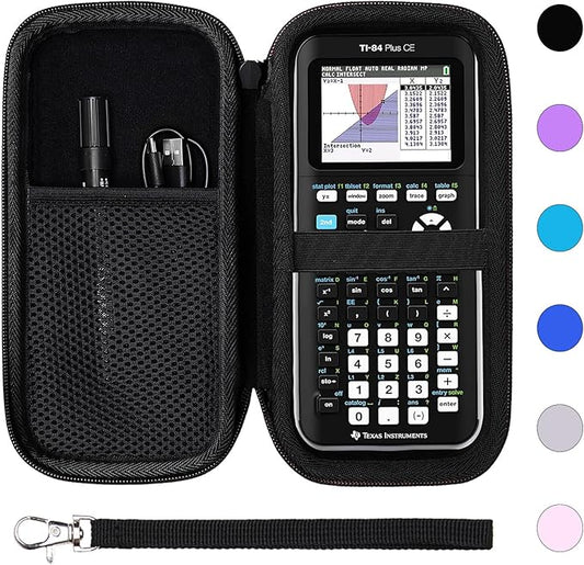 Calculator Case Compatible with Texas Instruments TI-84 Plus CE/TI-84 Plus/TI-Nspire CX II CAS/TI-Nspire CX II/TI-83 Plus/TI-89 Titanium/TI-85 / TI-86 Color Graphing Calculator by XANAD(Black)