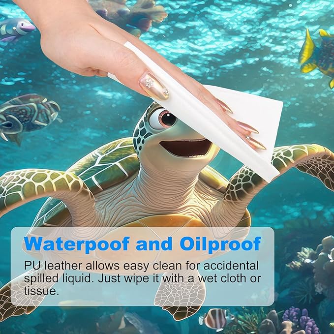 Desk Pad, Cute Cartoon Sea Turtle XXL Gaming Mouse Pad with Stitched Edges,Non-Slip Waterproof Rubber Base Large Desk Mat for Keyboard and Mouse 35.4"x15.7"