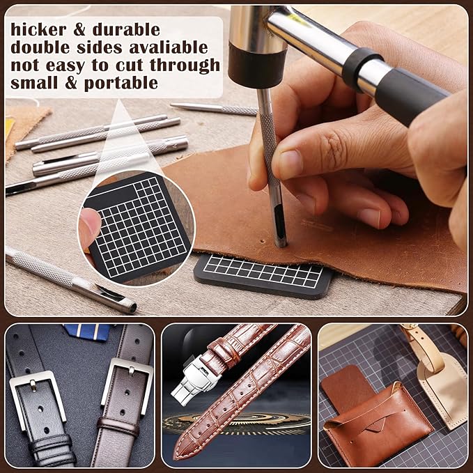 8 Pcs Leather Hole Punch Cutter 1mm-4.5mm Hollow Punch Set for Leather Crafting Round Hollow Tools for Watch Bands Belts Canvas Paper Rubber Soft Material Working