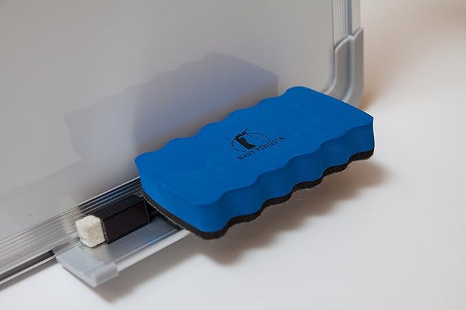 Cork Board White Board Combo - 24 x 24 Dry Erase Cork Board with 1 Dry Eraser, 4 Markers, 4 Magnets, 10 Thumb Tacks and 6 Magnetic Notes - Message Bulletin Board White Board for Home Office Desk