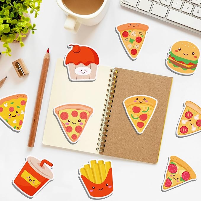 Pizza Sticky Notes, 240 Pages Cute Pizza Self Adhesive Memo Pad Pizzas Sticky Note Self Stick Notes Memo Pads for Home, School, Office -12 Designs