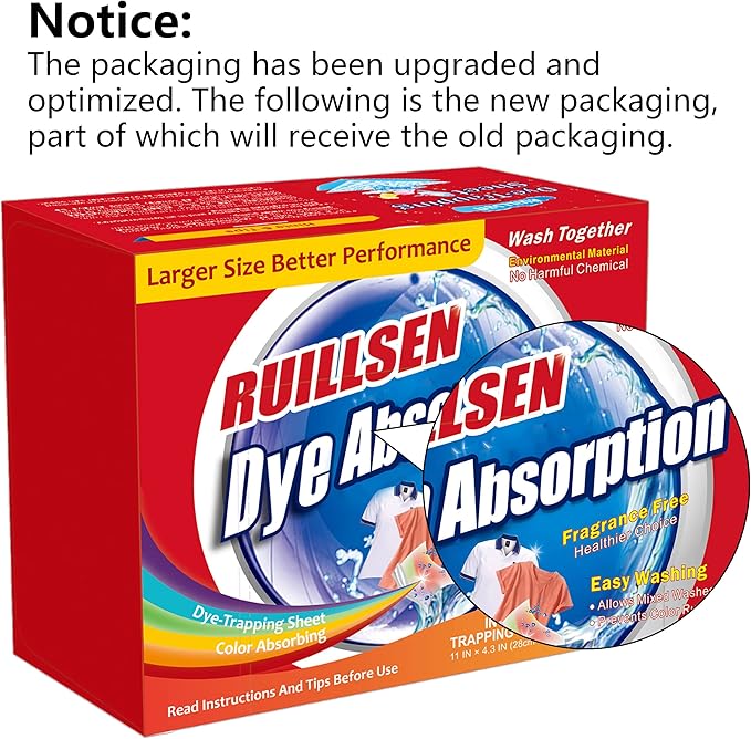 Dye Absorption, Dye Trapping Sheet Grabber Stain Remover Sheets for Laundry Household Cleaning Sweaters Dye Absorption In Wash 72 Count Sheets at School/Single Apartment/Small Families
