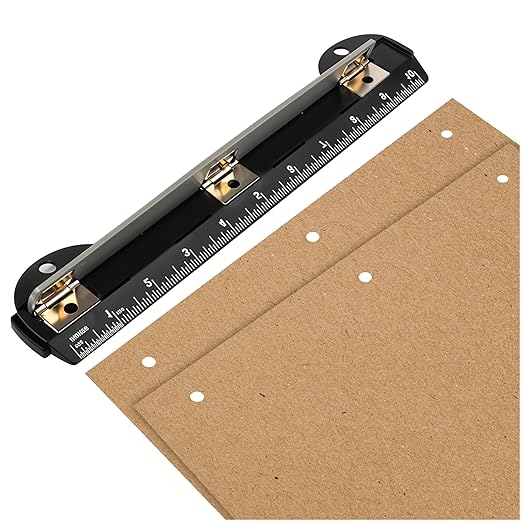 Performore 3 Ring Hole Punch for Binder, Paper Hole Punch with Built-in 10" Ruler, 5 Sheets Capacity, 3 Hole Portable Puncher for Office and School Supplies