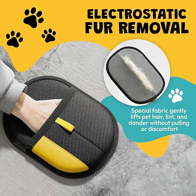 USAYEGH Pet Hair Remover Gloves for Dogs & Cats – 2-Piece Fur Removal Set